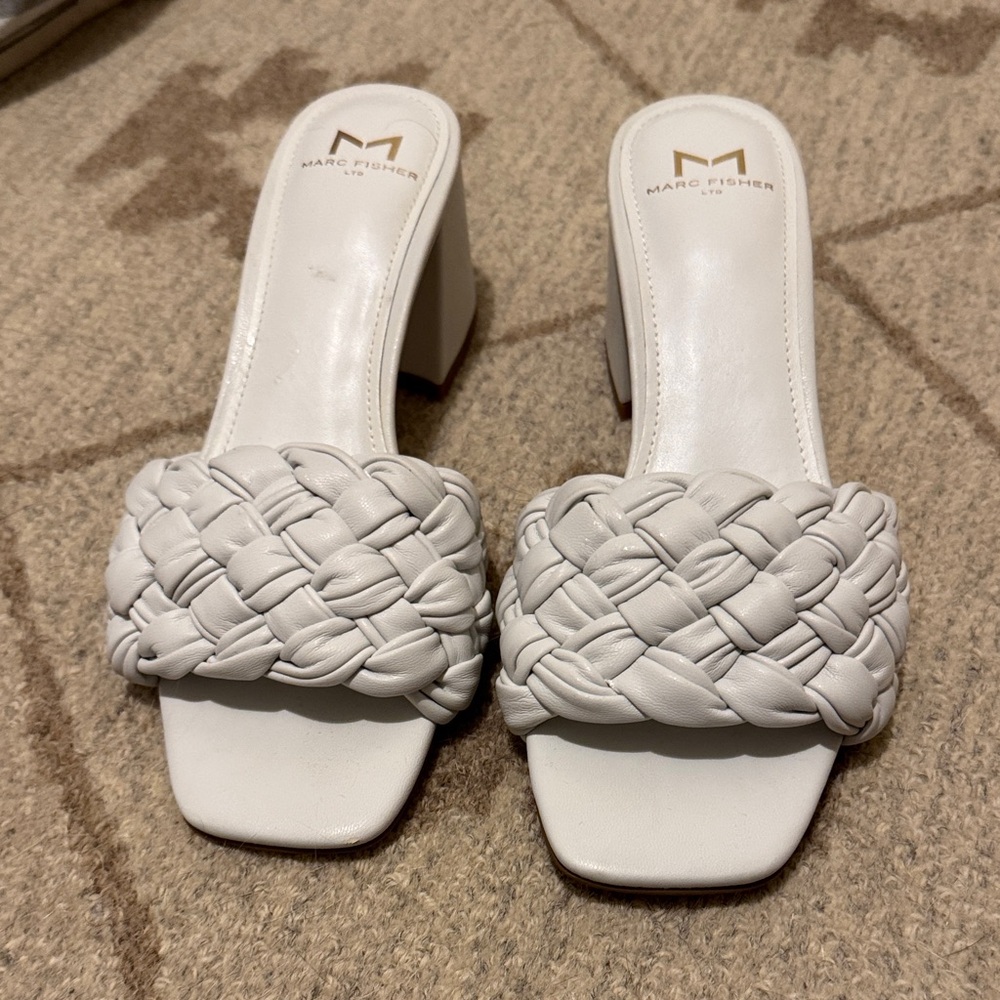 Marc Fisher Women's Cream Braided Heels